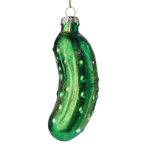 Joiedomi Christmas Pickle Glass Ornament Glass Blown Food Ornament Presents for Christmas Tree Decoration Xmas Cucumber Decoration for Xmas Gift Holiday Party Favor - Image 1