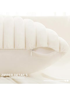 Alruht Set of 2 Throw Pillow Covers, Soft Striped Decorative Pillow Covers, Cushion Cases for Sofa, Couch, Bedroom, Living Room (Cream White, 45x45cm)  - Image 2