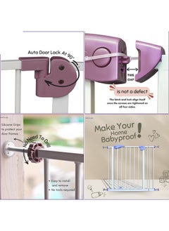 Safe-O-Kid ® Tot Tamer Metal Baby Safety Gate With 1 Year Manufacturing Warranty, No Dril Requried, (75-85 Cm) Adjustable, 2 Way Auto Close, Barricade For Stairs, Door And Hallways, Barrier Fence-Brown  - Image 3
