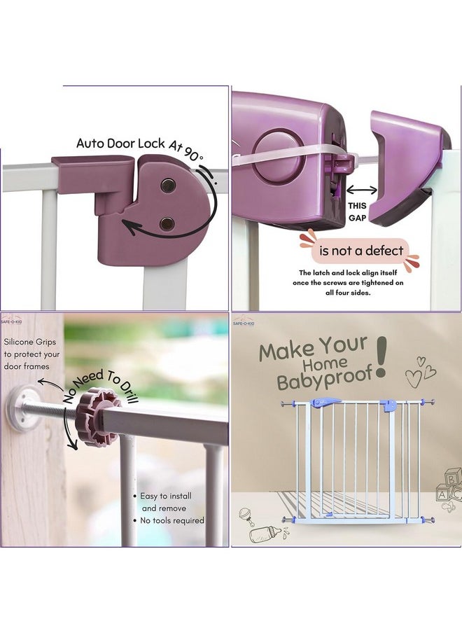 Safe-O-Kid ® Tot Tamer Metal Baby Safety Gate With 1 Year Manufacturing Warranty, No Dril Requried, (75-85 Cm) Adjustable, 2 Way Auto Close, Barricade For Stairs, Door And Hallways, Barrier Fence-Brown  - Image 3