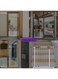 Safe-O-Kid ® Tot Tamer Metal Baby Safety Gate With 1 Year Manufacturing Warranty, No Dril Requried, (75-85 Cm) Adjustable, 2 Way Auto Close, Barricade For Stairs, Door And Hallways, Barrier Fence-Brown  - Image 2