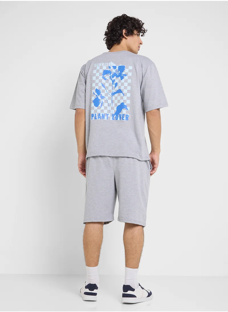 Seventy Five Graphic T-Shirts And Shorts Sets