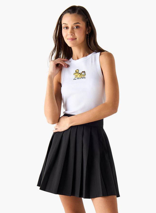 اس بي كاركترز تانك توب مضلعة بتطريز غارفيلد - Image 1