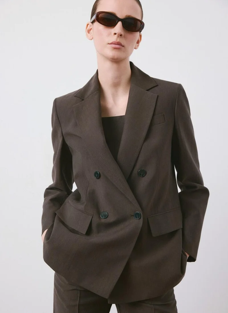 مانجو Straight-fit lyocell suit jacket
