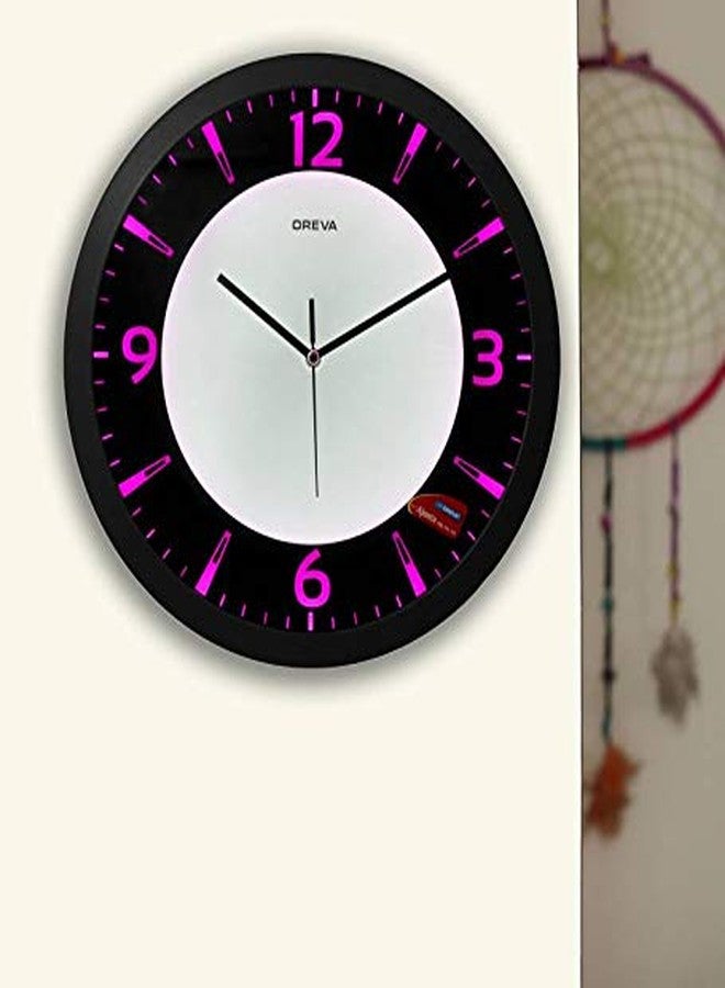 Oreva Back Light Round Plastic Analog Wall Clock (35.5 cm x 35.5 cm x 4 cm, Pink LED, AQ 1467) - Image 2