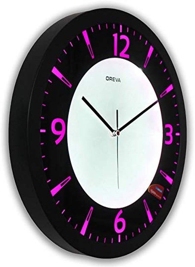 Oreva Back Light Round Plastic Analog Wall Clock (35.5 cm x 35.5 cm x 4 cm, Pink LED, AQ 1467) - Image 4