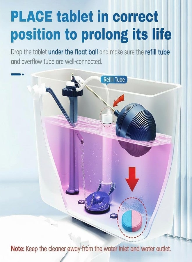 Hakily Automatic, Automatic toilet bowl cleaner- Two-color Toilet cleaning tablet Pink | Blue, flush tank cleaner tablet | Blue Deep Clean Bubbles And pink Rose fragrance, toilet cleaner tablet (PACK OF 03) - Image 5