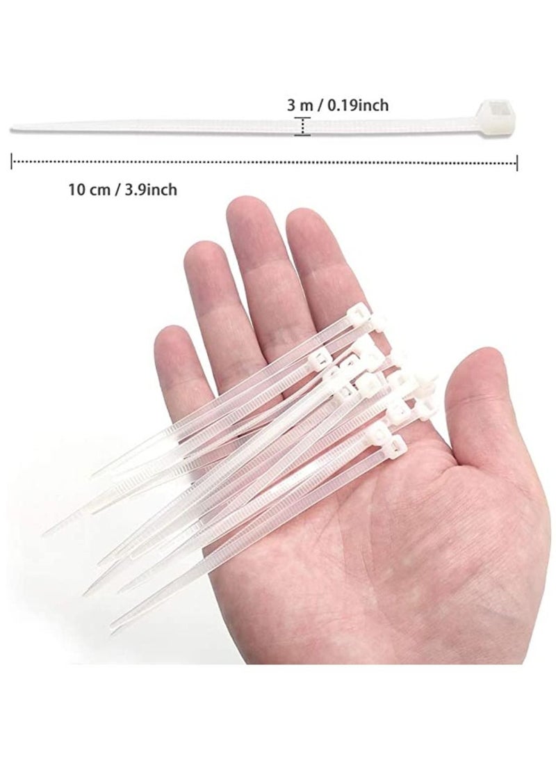 Snowlite Pack Of 100 Pcs White Cable Tie Bases 20mm X 20mm Self Adhesive Cable Holders Mounts With 100 Nylon Cable Ties 35mm X 100mm Zip Ties - Image 3