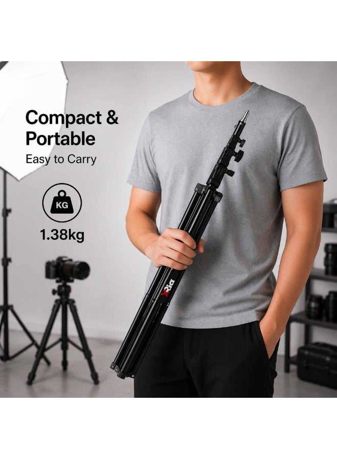 Xria LS260S 2.6M Steel Light Stand 8KG Load Heavy Duty Adjustable Photography Lighting Stand for LED Softbox Flash Ring Light Studio Video - Image 3