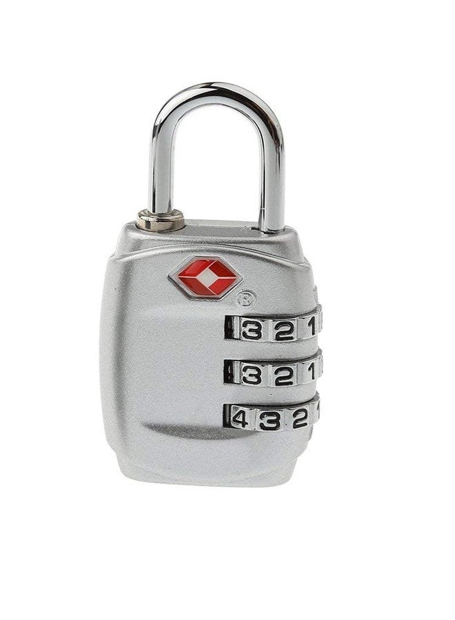 PENS Set of 1-331-Metal TSA Approved Lock 3 Digit for Luggage Bag International Number Password Travel Locks(Silver) - Image 1