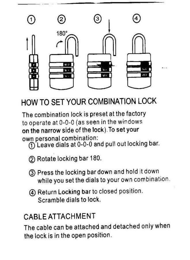 PENS Set of 1-331-Metal TSA Approved Lock 3 Digit for Luggage Bag International Number Password Travel Locks(Silver) - Image 2