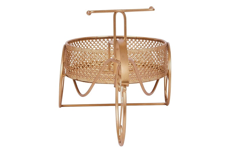 Indian Artisans Handcrafted Tricycle Hamper Golden Metal Hamper Decorative Basket for Gift Hamper, Iron Gift Hamper Ideal for Gifting, Wedding Hampers, 30.4 X 10.7x 10.2cm - Image 5