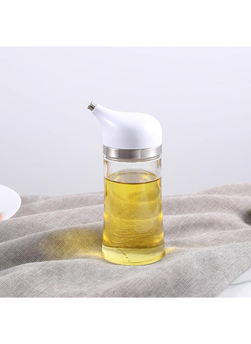 Kuber Industries Kuber Industries 140ml Small Glass Ghee/Oil Dispenser for Kitchen with Leakproof Lid | Vinegar & Oil Jar Container | Kitchen Oil Bottle | Oil Can Bottle | Vinegar Dispenser | White-1060137WH  - Image 1