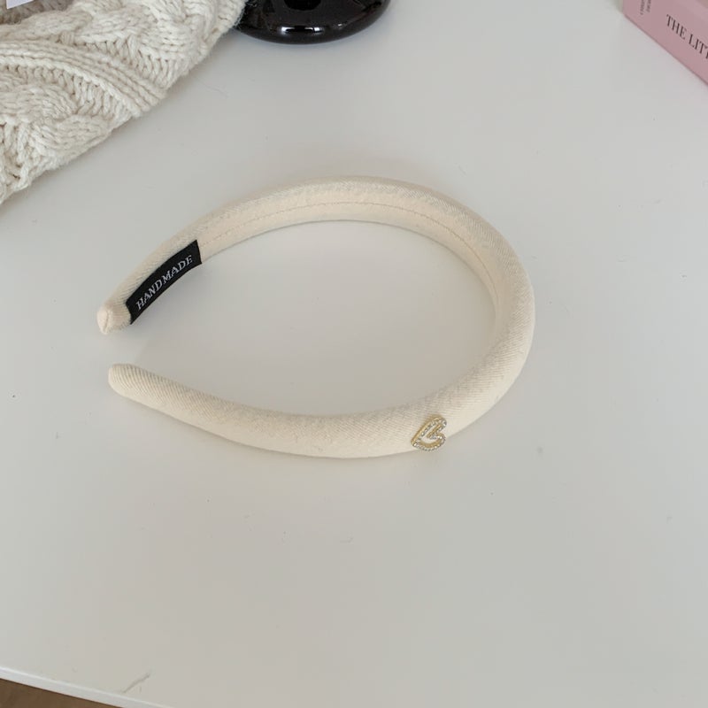 Loquat Elegant Heart-shaped Water Drill Sponge Hair Ties High-end Feel Versatile Hair Accessories For Everyday Wear 3734-1-meter white rhinestone heart hair band