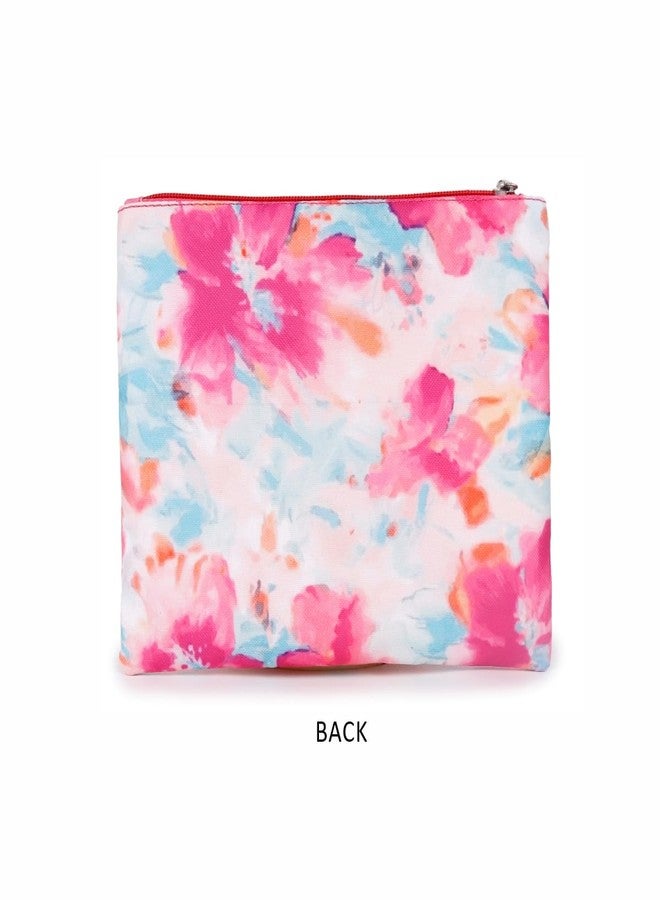 ASTRID Cotton Textured Pouch for Girls with Puller (Pink) - Image 5