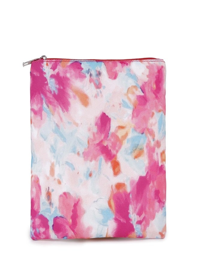 ASTRID Cotton Textured Pouch for Girls with Puller (Pink) - Image 1