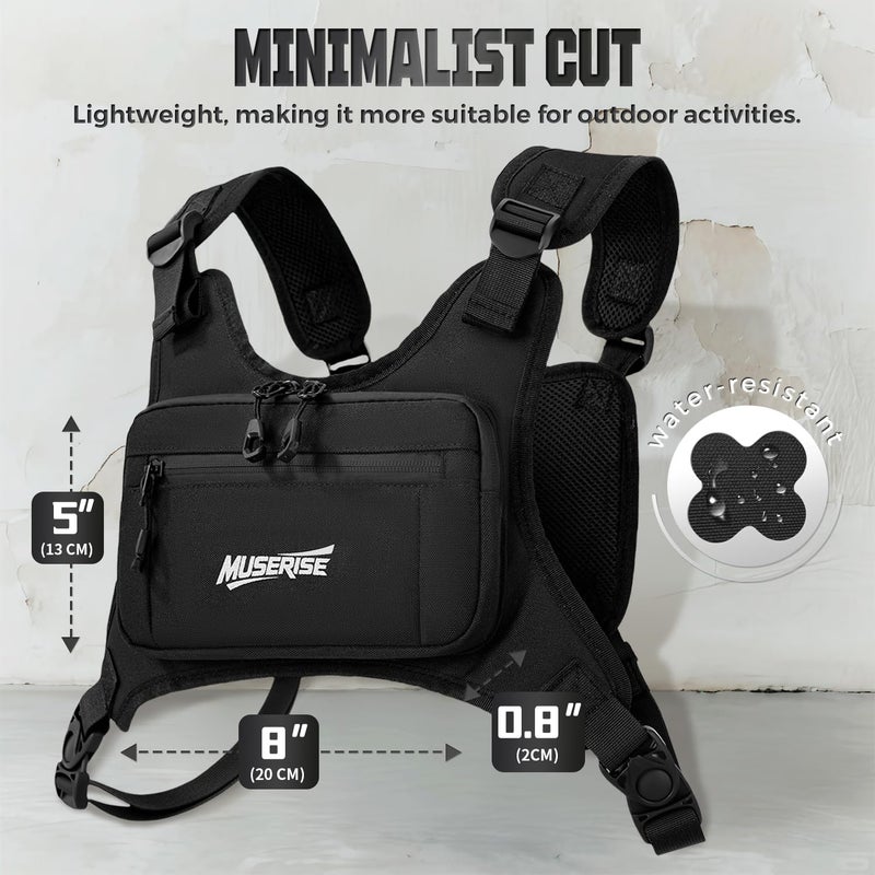 Muserise Minimalist Chest Bag For Men and Women (NRP Black) - Image 2