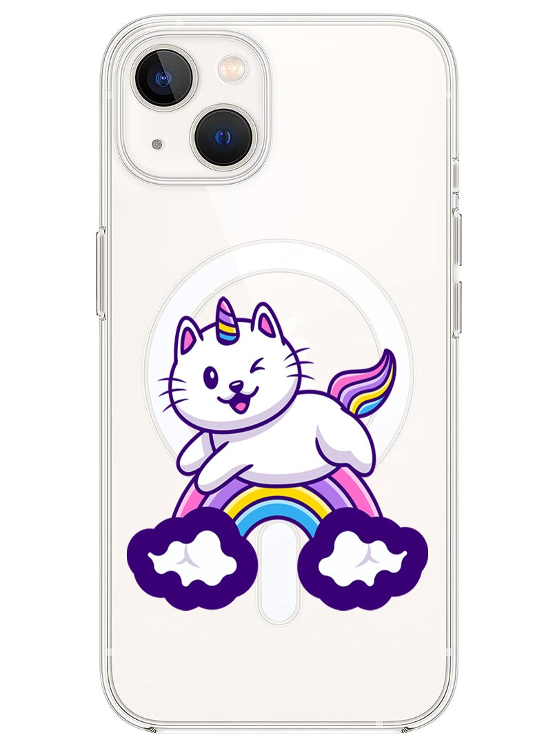 Theodor Magnetic Case for iPhone 13 6.1-inch Compatible with MagSafe Wireless Charging, Shockproof Phone Bumper Cover Cute Unicorn  - Image 1