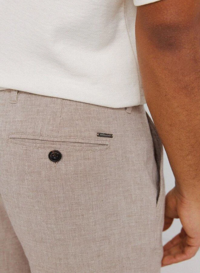 Springfield  Structured linen comfort slim fit trousers for Men | Best Price UAE