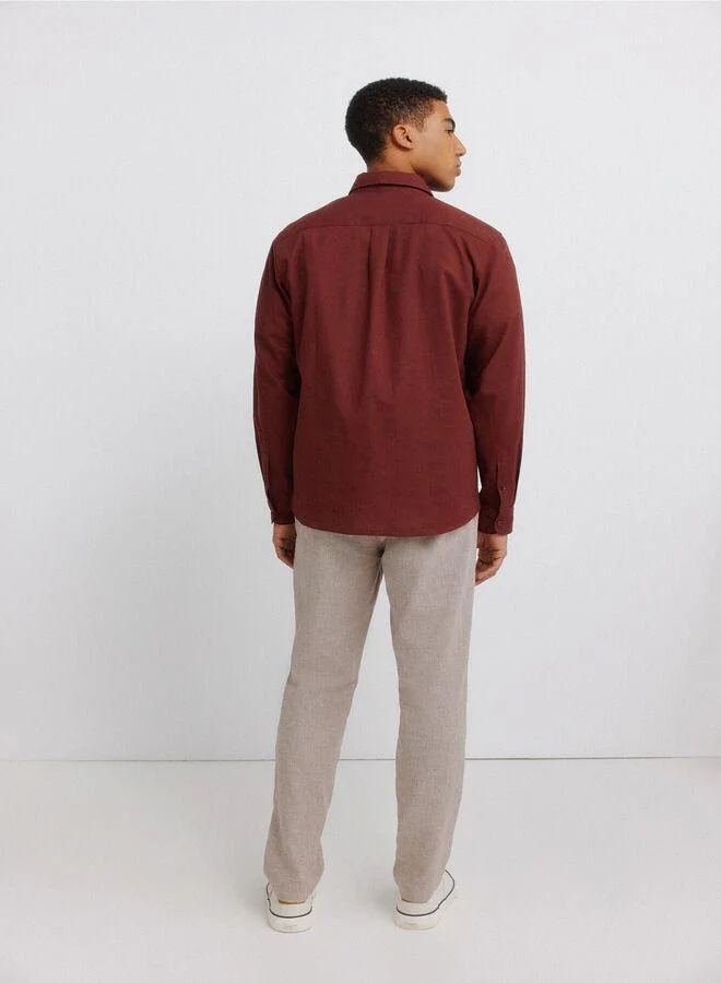 Springfield  Structured linen comfort slim fit trousers for Men | Best Price UAE