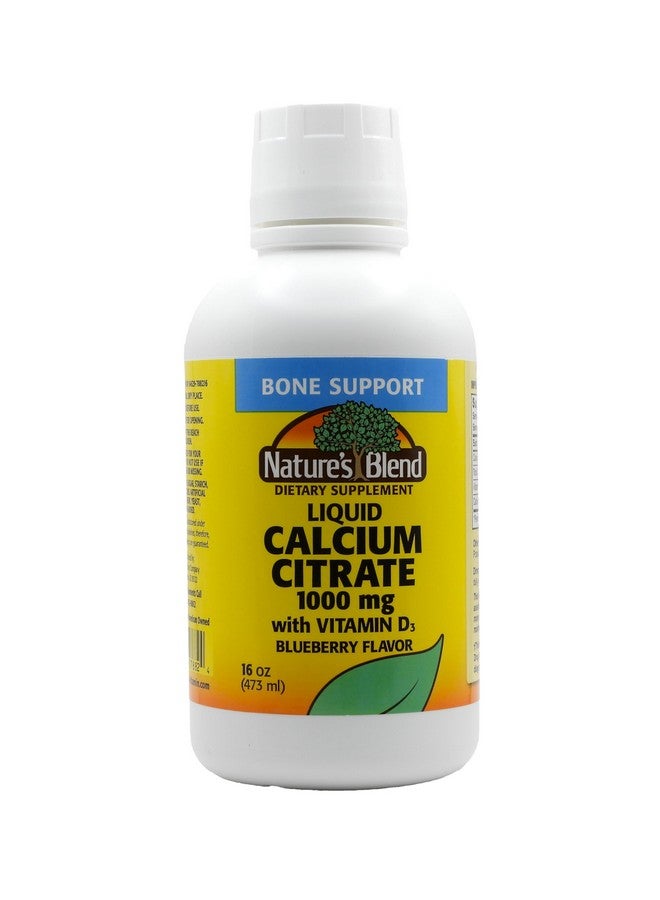 نايتشرز بليند سترات الكالسيوم السائلة 1000 ملغ مع فيتامين د3 16 أونصة سائلة بنكهة التوت الأزرق السائل - Image 1
