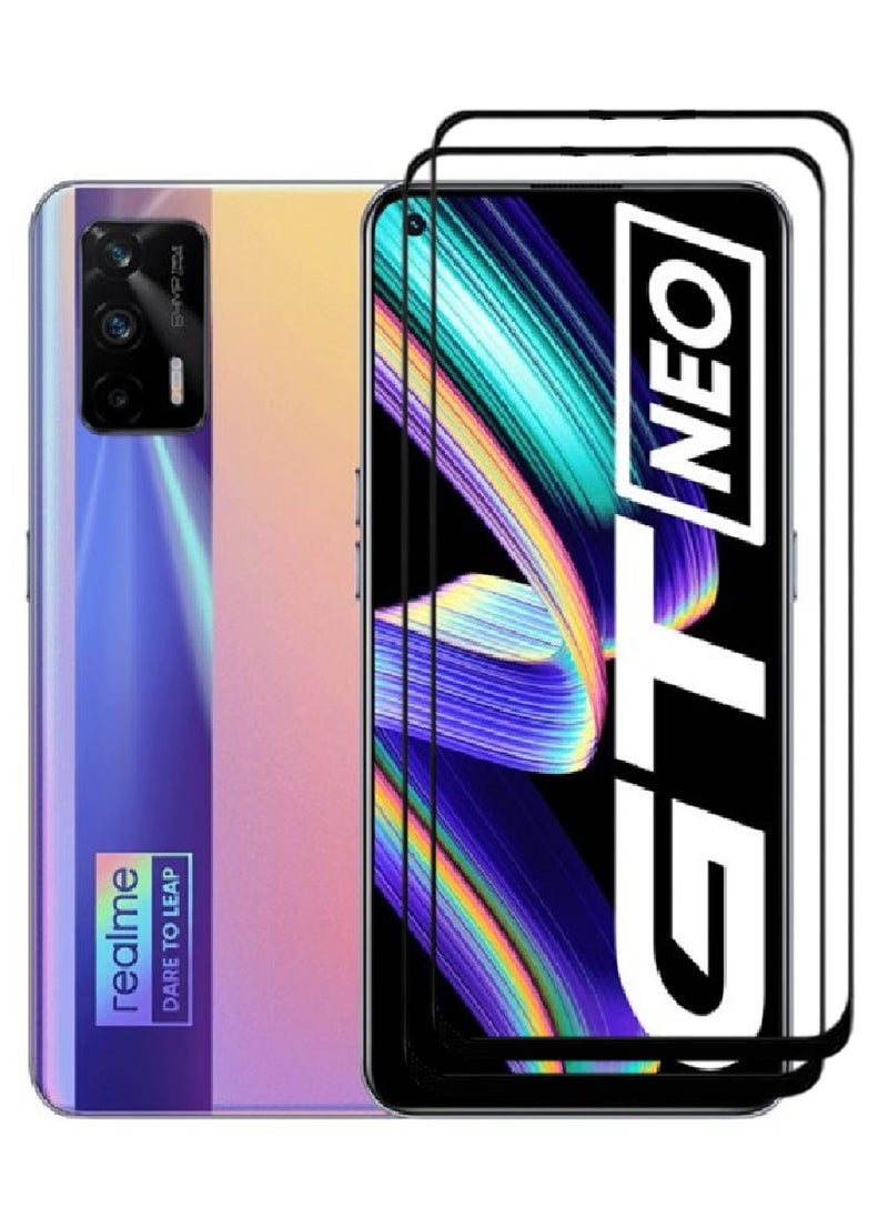 AINA 2 Pieces Tempered Glass Screen Protector 5D Designed For Realme GT Neo Full Glue Edge to Edge Full Screen Coverage And Bubble Free - Image 1