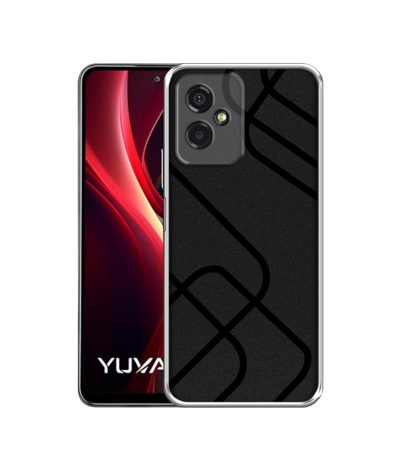 Casotec Zig-Zag Black Line Design Printed Silicon Soft TPU Back Case Cover for Lava Yuva 2 5G - Image 1