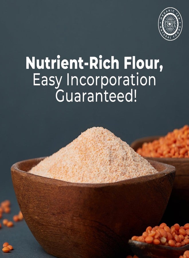 Pride of India- Red Lentil Flour 1 lbs (454 gm) Hint of Sweetness Slightly Nutty Earthy Flavor Freshly Milled in Small Batches |Ideal for Cakes Sauces Pasta Crepes Meatballs | Vegan, Gluten Free - Image 3