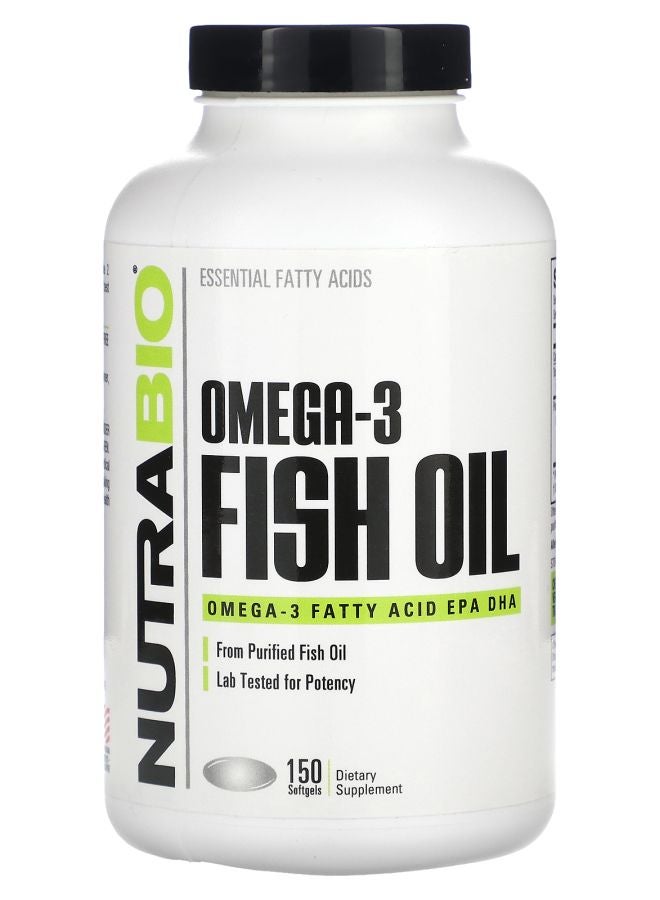 NutraBio زيت السمك أوميغا 3 150 كبسولة لينة