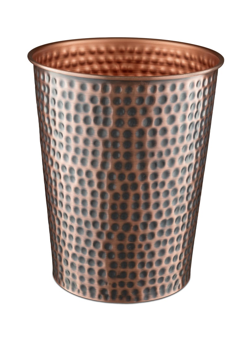 Monarch Abode Monarch Abode Copper Hand Hammered Metal Wastebasket for Home Office Bedroom Decorative Waste Basket Modern Bathroom Garbage Can Durable  Decorative Trash Bin Antique Copper Bathroom Trash Can 