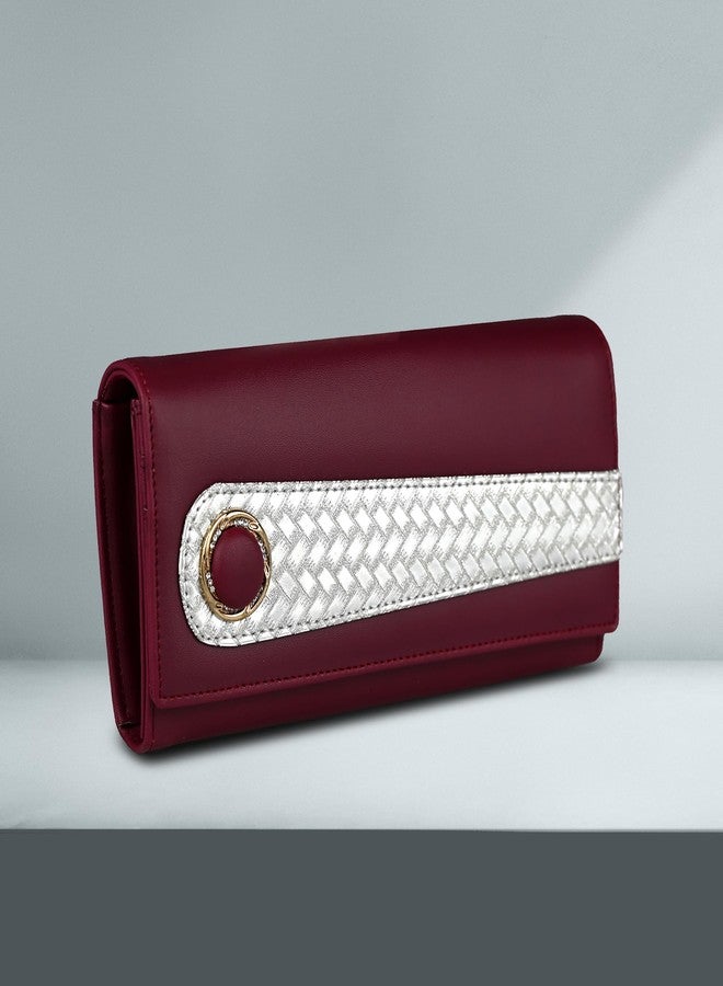 ALSU Women's Maroon Hand Wallet Clutch Purse | 6 Card Slots (irf-009mar) - Image 4