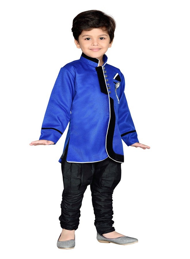 AJ DEZINES Boys Indo Western Sherwani Suit (644_Blue_8_Blue_8-9 Years) - Image 5