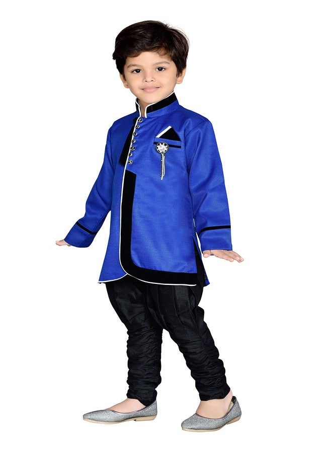 AJ DEZINES Boys Indo Western Sherwani Suit (644_Blue_8_Blue_8-9 Years) - Image 4