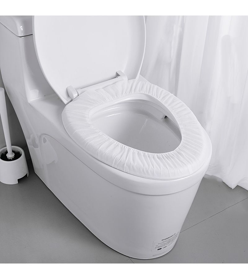 56pc Disposable Nonwoven Toilet Seat Covers for Travel Thickened Individually Wrapped - Image 1