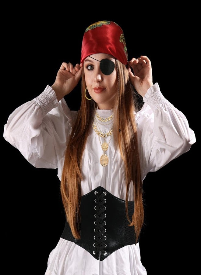 CICOCI Men Pirate Costume Accessories Set for Women Pirate Hat Head Scarf Corset Belt Dress Accessories - Image 5