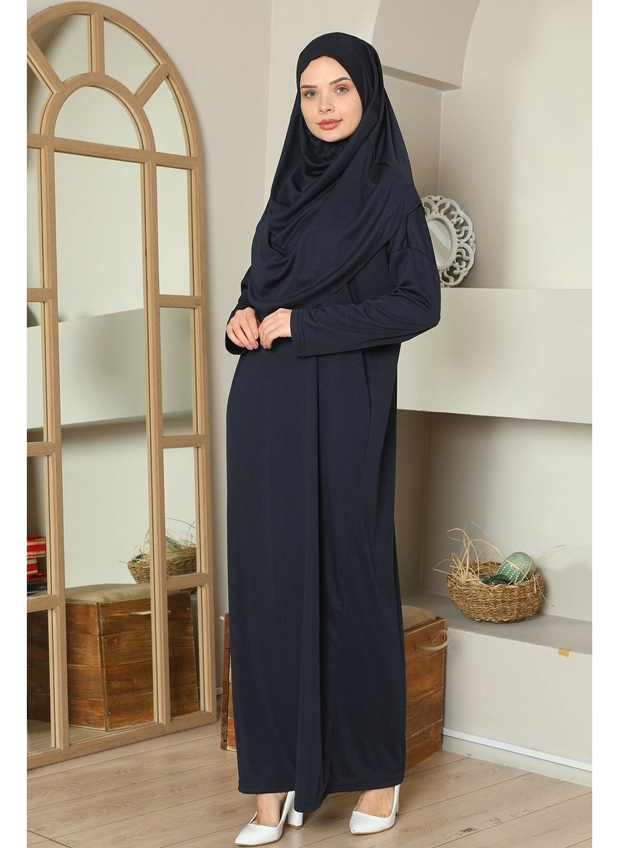 Medipek Easy-to-Wear One-Piece Prayer Dress Navy Blue  - Image 1