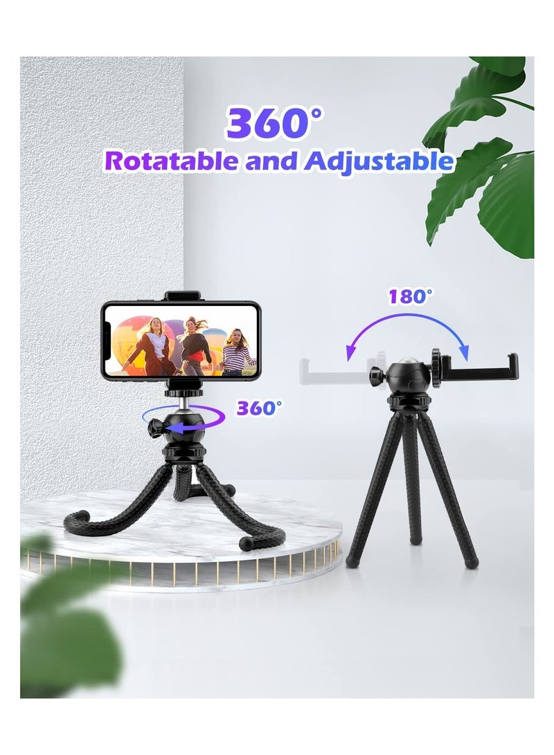 ELTRAZONE Tripod Mobile Phone Holder Smartphone Tripod Flexible 360° Adjustable Bluetooth Remote Control Tripod iPhone for Table and Travel  - Image 5