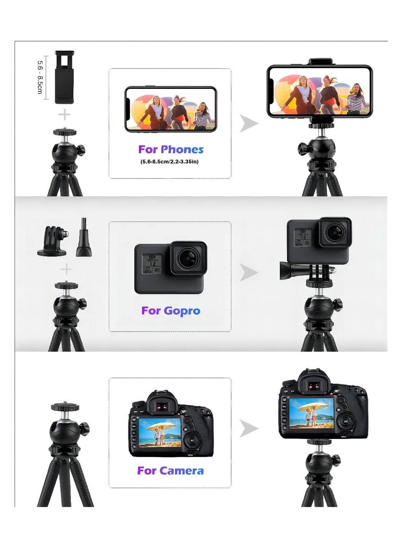 ELTRAZONE Tripod Mobile Phone Holder Smartphone Tripod Flexible 360° Adjustable Bluetooth Remote Control Tripod iPhone for Table and Travel  - Image 2