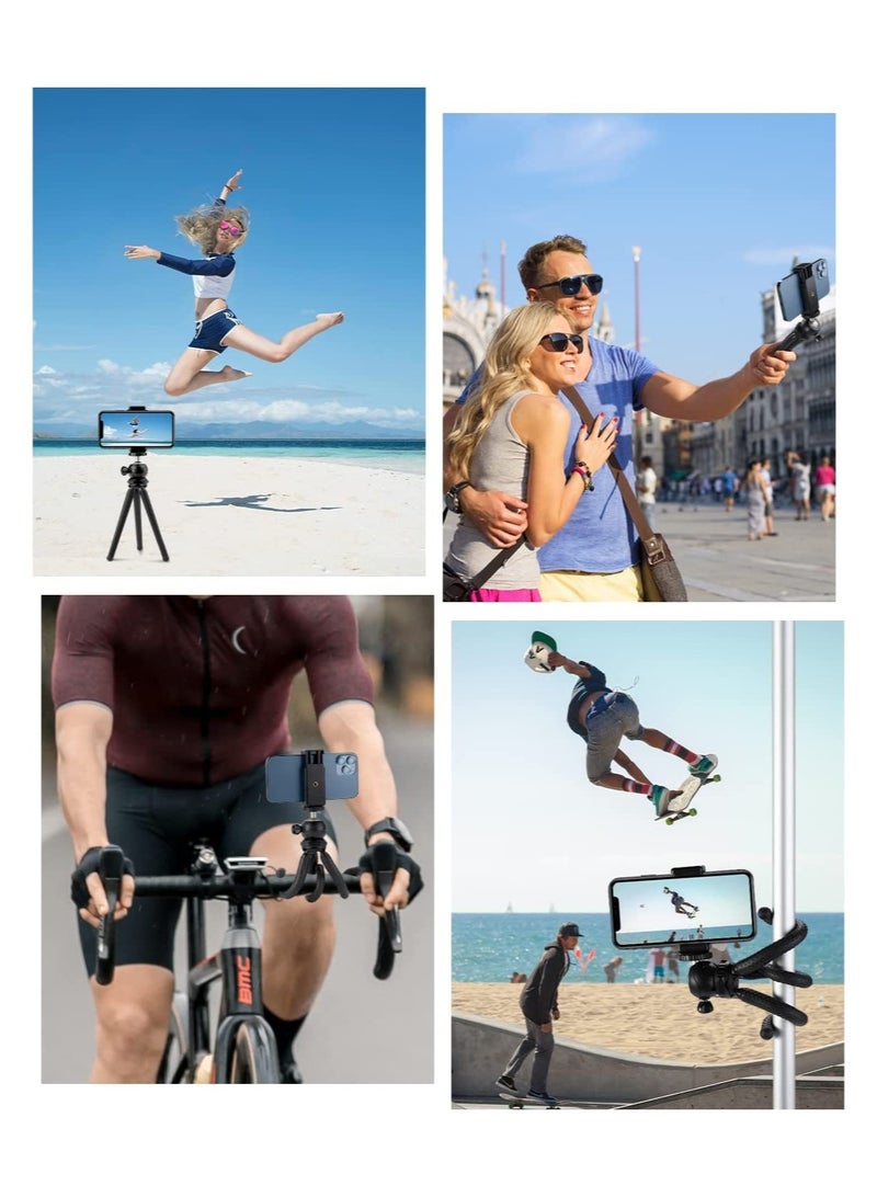 ELTRAZONE Tripod Mobile Phone Holder Smartphone Tripod Flexible 360° Adjustable Bluetooth Remote Control Tripod iPhone for Table and Travel  - Image 4