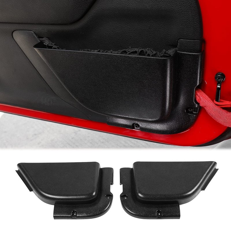 Hoolcar Front Door Storage Pockets Door Side Insert Organizer Box Door Net Pocket Replacement for 20112018 Jeep Wrangler JK JKU Interior Storage Expansion Accessories Black 2PCs