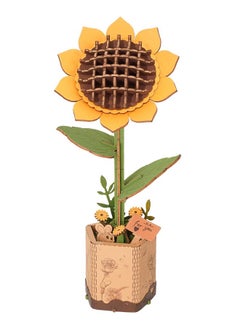 Robotime 3D Puzzles Wooden Flower Sunflower Diy Model Building Kit To Build For Adults Bouquet Botanical Collection Craft Brain Teaser Puzzle Creative Gift Home Decor  - Image 1
