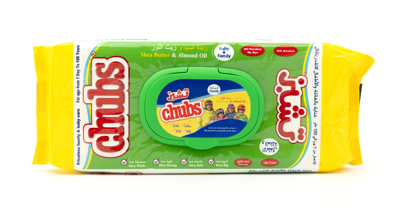 Chubs Family Wet Wipes with Shea Butter & Almond Oil – Extra Large Alcohol Free Wipes – 40 Wipes Pack