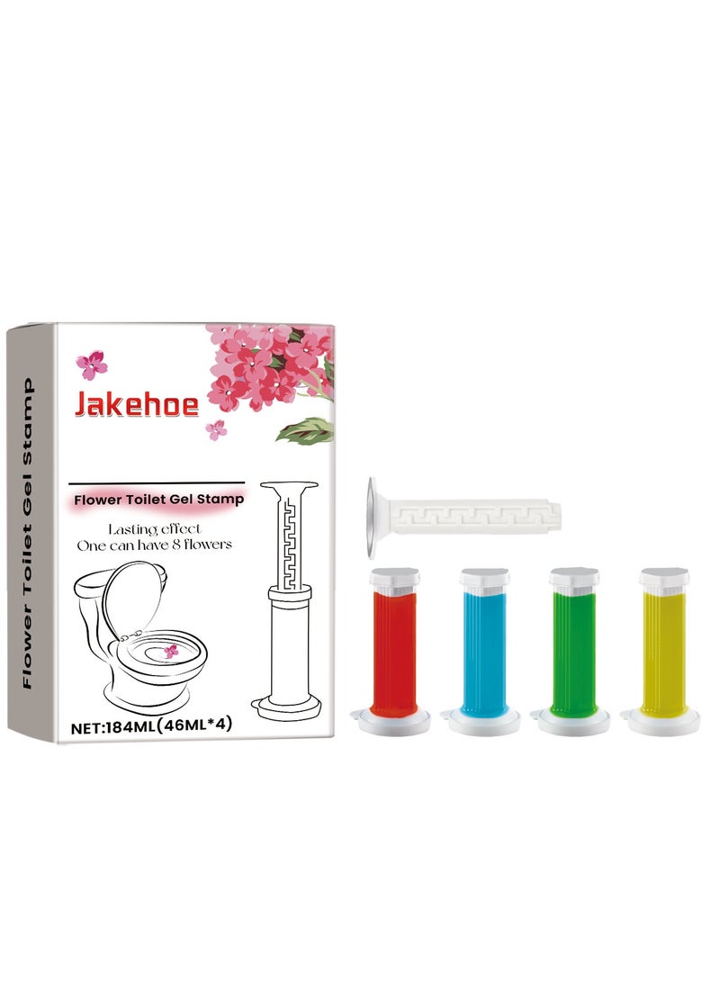 4 قطع جل تنظيف المرحاض ، عبوات مزيل الروائح الكريهة للحمام ، وعاء مزيل الروائح الكريهة ، عبوات عصا المرحاض ، جل رائحة زهرة المرحاض ، معطر هواء المرحاض ، الحفاظ على عطر نظيف وطويل الأمد - Image 1