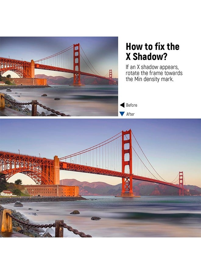 52mm Variable ND Filter ND3-ND1000, 1.5-10 Limited Stops Neutral Density Filter with HD Optical Glass  Double Sided 30 Layer Nano Coatings, Water Repellent/Scratch Resistant/Aluminum Frame - Image 5