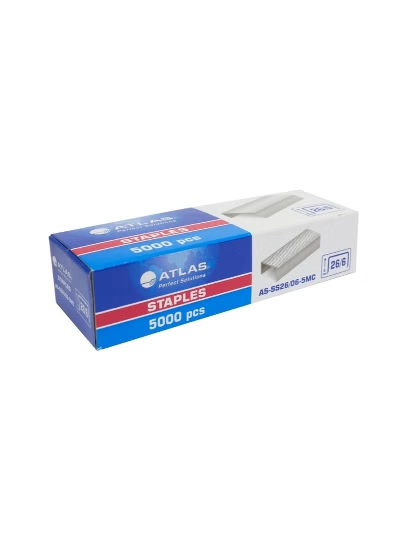 Atlas 2-Pack Staple Pins Set - Size 26/6, 10,000 Total Pieces (5000 per Box) - High-Quality Steel Staples for Office & Home - Image 2