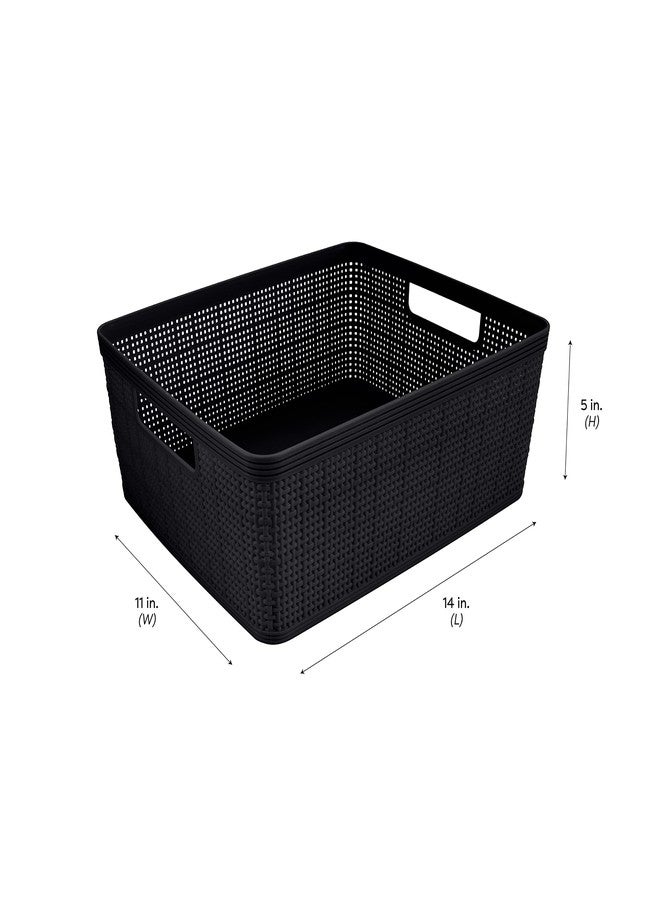 Simplify 10 Piece Organizing Set | Multiple Size Bins | Multipurpose | Office | Desk | Dorm | Bathroom | Storage Basket | Small Items | Accessories | Black - Image 5