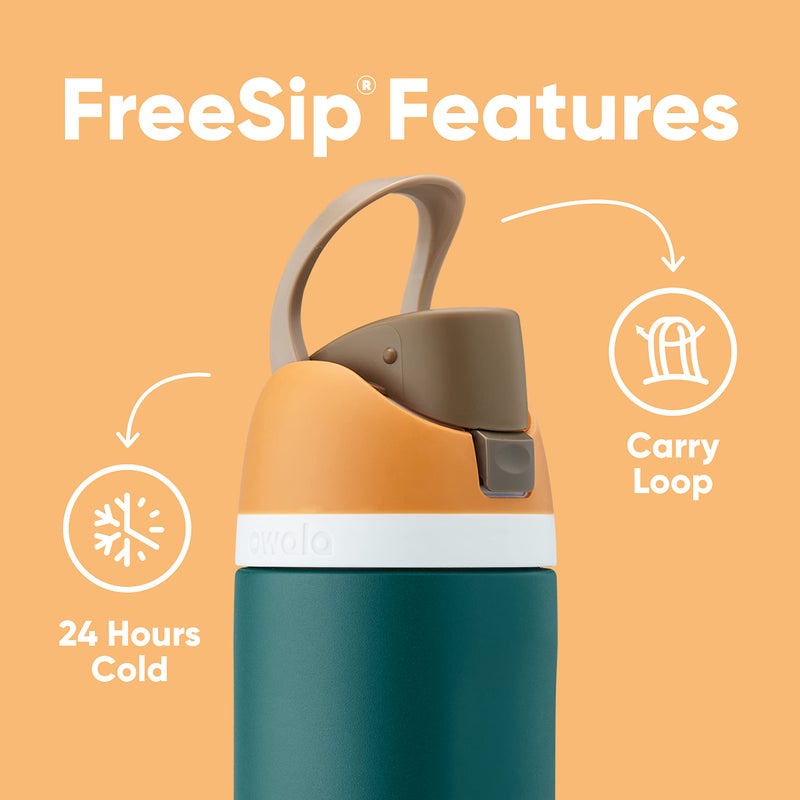 Owala FreeSip Insulated Stainless Steel Water Bottle with Straw, BPA-Free Sports Water Bottle, Great for Travel, 24 Oz, Very, Very Dark - Image 4
