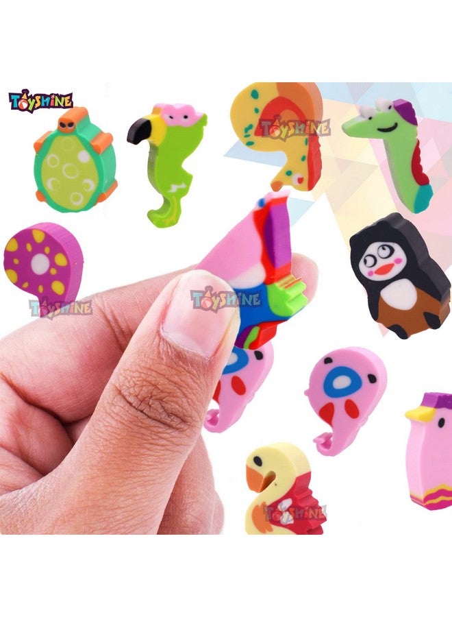 Toyshine Toyshine Pack of 30 (3 Pack) Numbers and Animals Theme Colorful Erasers for Children Party Favors, School Supplies, Birthday Return Gift for Boys Girls 3 4 5 6 Year Old  - Image 2