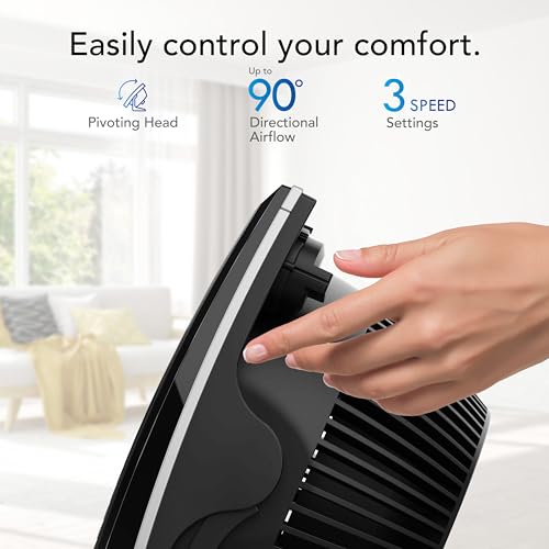 Vornado مروحة Vornado 573T لتدوير الهواء في الغرف الصغيرة برأس قابل للتدوير، شبكة قابلة للإزالة سهلة التنظيف، 3 إعدادات للسرعة، سوداء - Image 5