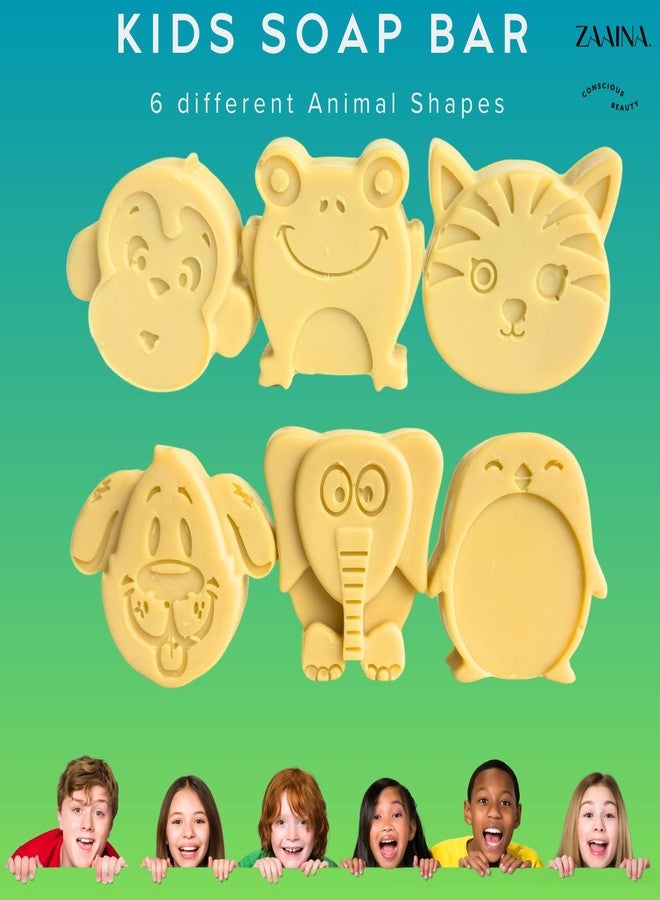 ZAAINA Natural Kids Soap - Easter Gifts, Fun Bath Time for Children - Unique Cute Animal Shape Soaps for Boys Girls, Gift for Kids, Handmade Body Soaps - Gentle on Sensitive Skin - Set of 6 - Image 2